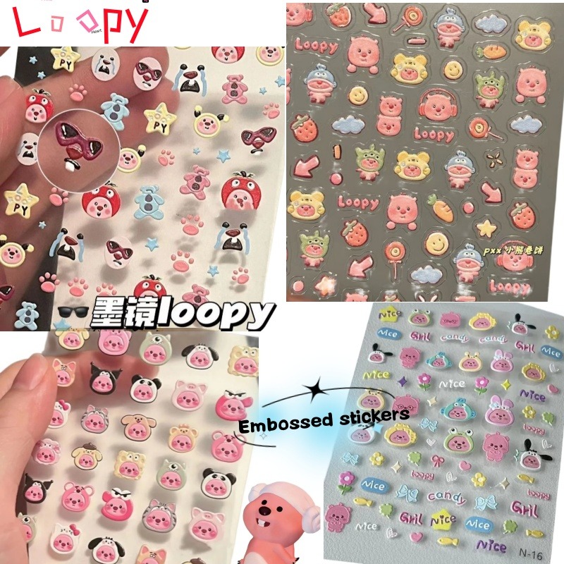 Loopy 3D embossed sticker, tra - Nail Tech Accessories review and price