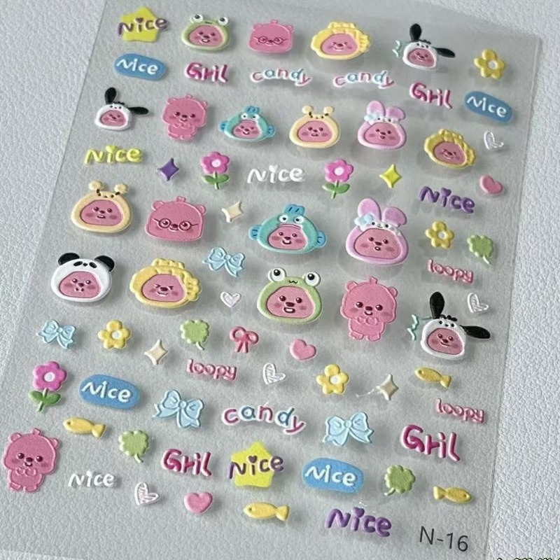 Loopy 3D embossed sticker, tra - Nail Tech Accessories review and price