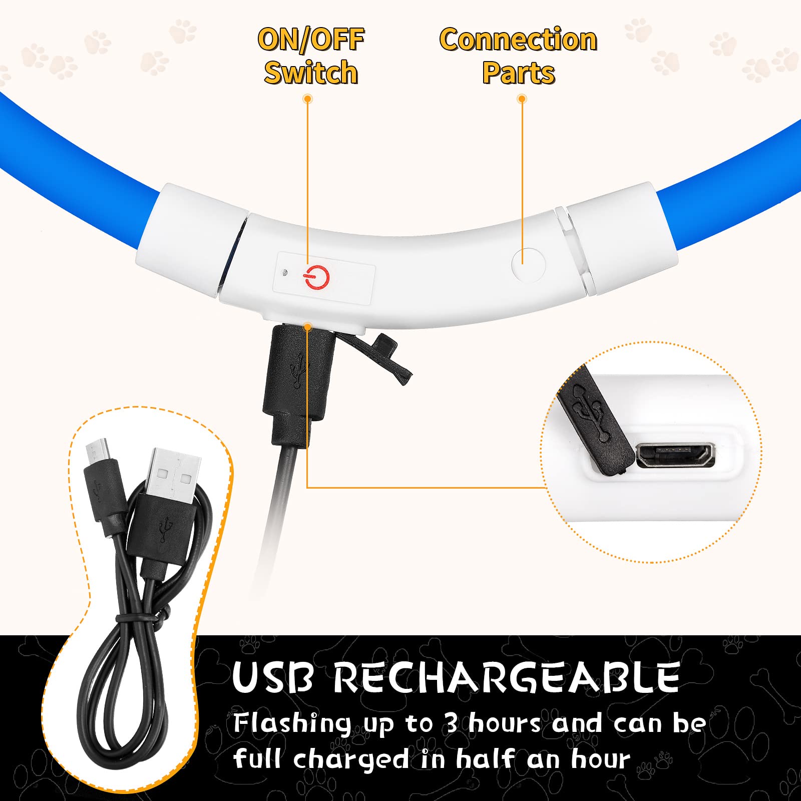 Silicone LED Dog Collar Rechar - Tech Dog Accessories review and price